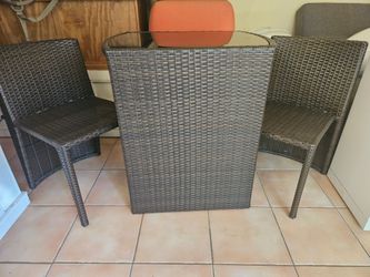 Wicker patio bistro set