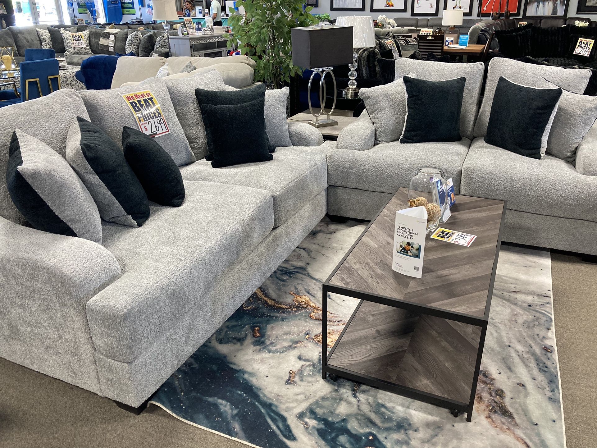 Ideal 2Pc Sofa 🖤🩶🖤