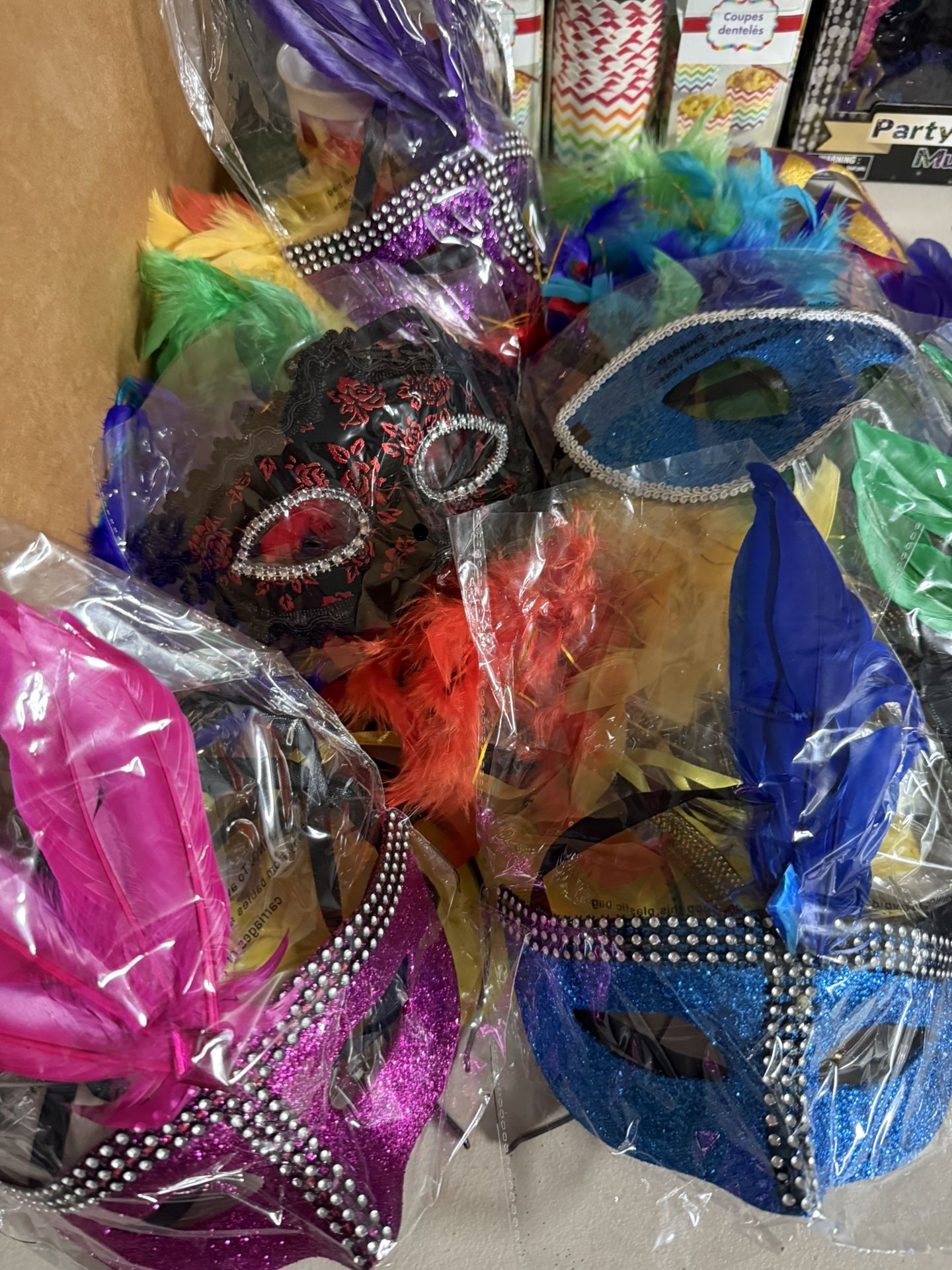 Feathers Masks Mardi Grass Collars, Hora Loca, Starting At $1, Feathers Boa, Party Accessories