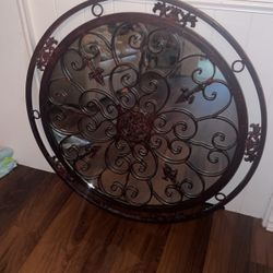 Metal Wall Mirror Antique Vintage