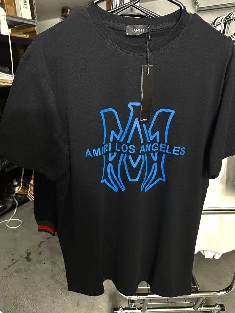 Amiri Black Tshirts - Blue Letters 💥Fast Shipping 💥 All Sizes