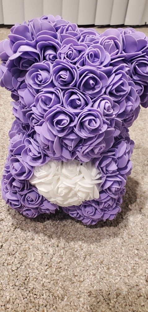 Rose Flower Bear, 10 inch Rose Teddy Bear