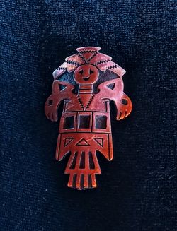 Vintage Bell Copper Kachina Bolo tie