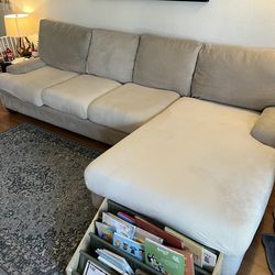 Living Spaces Harper Foam Natural Performance Fabric 2 Piece 124" Sectional With Left Arm Facing Chaise