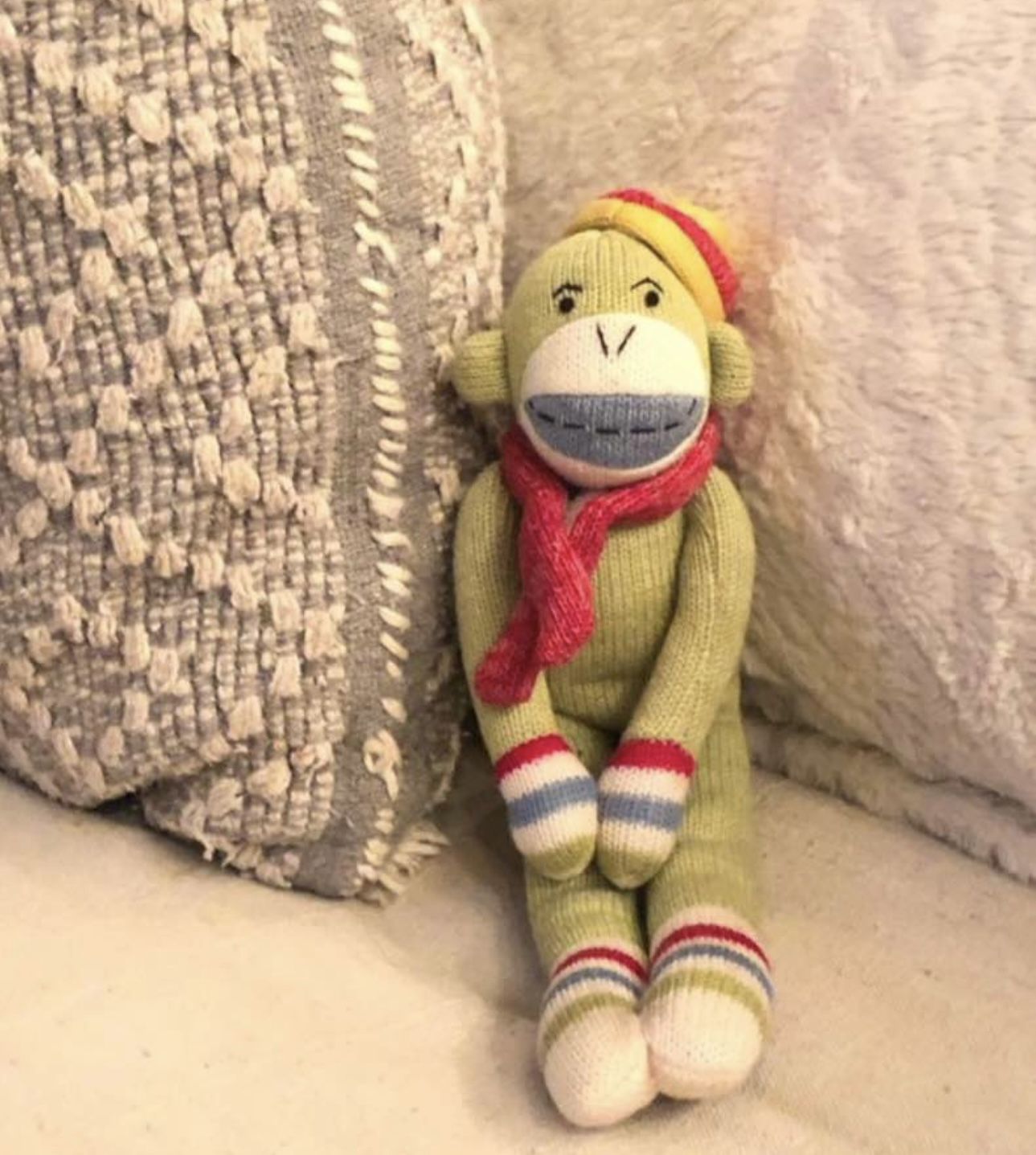 Seasons of Cannon Falls Green Sock Monkey