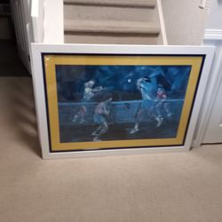 Large Print  Framed Of Tennis Game 