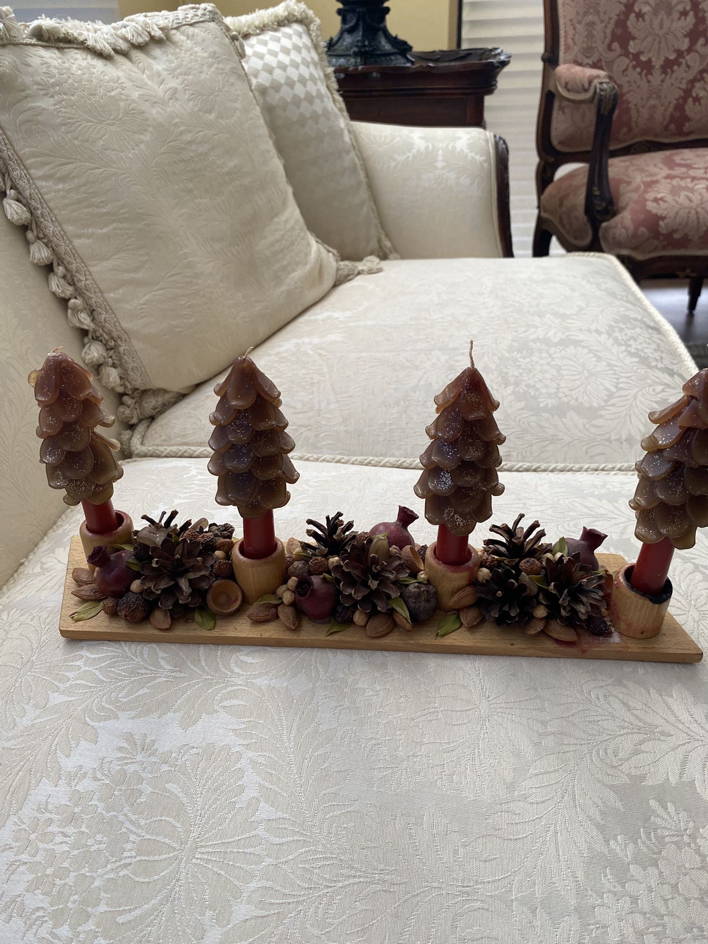Christmas Candle Trees With Handmade Wooden Holder