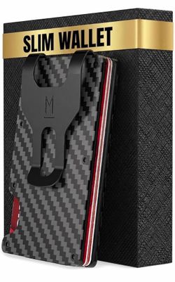 Carbon fiber money clip wallet for men