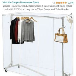 Clothes Rack Simple Houseware Industrial Grade Z-Base Garment Rack