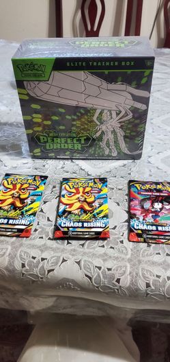 Pokémon Mega Evolution Perfect Order Elite Trainer Box and Chaos rising packs bundle