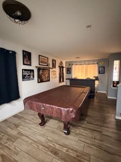 Cherry wood vintage 7ft pool table