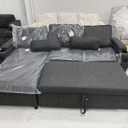New Sofa Bed Sleeper Pull Out 2 in 1 Sectional Sleeper Sofa Couches with Storage,USB
