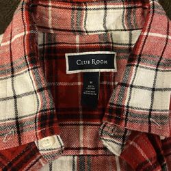 red and white long sleeve club room flannel 