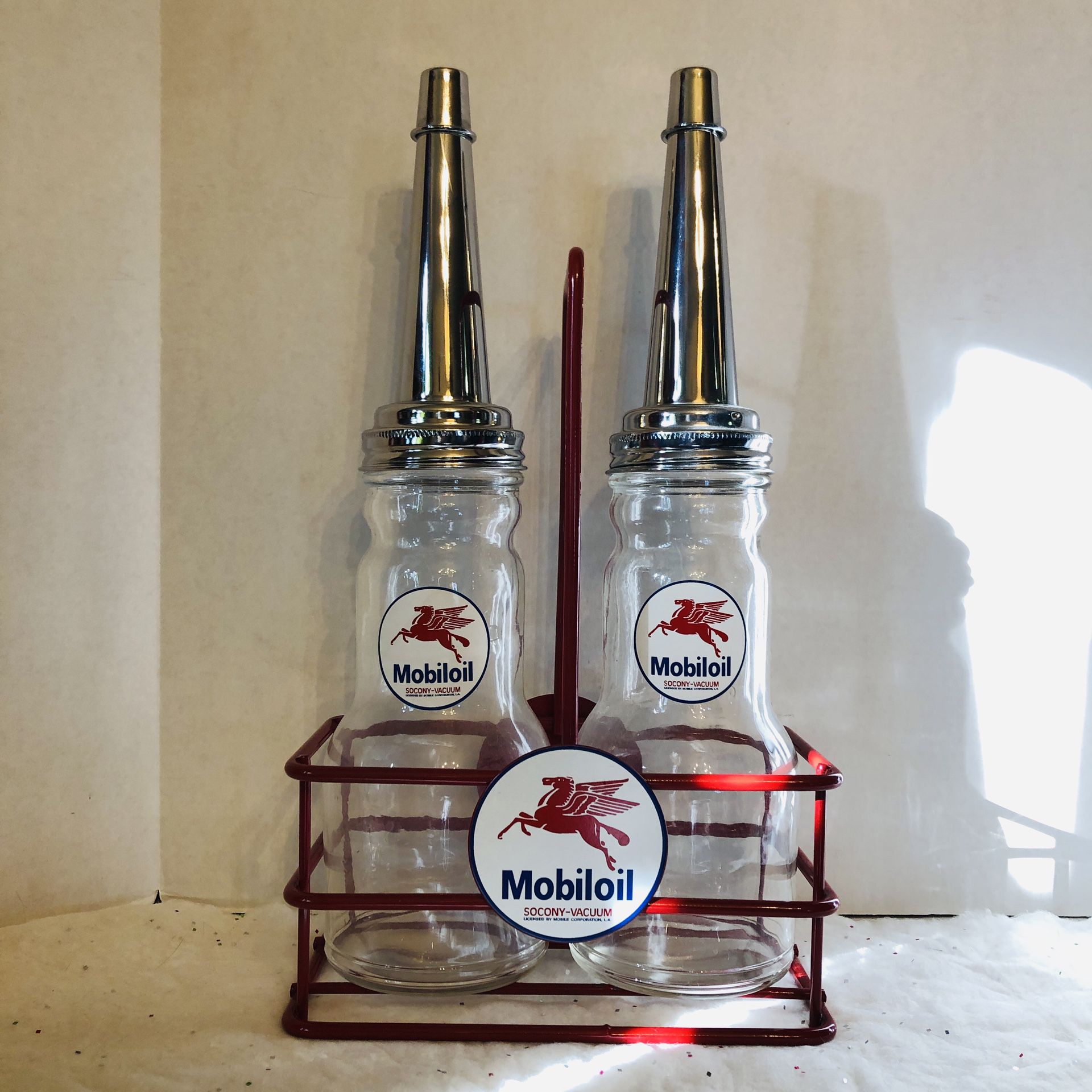 Mobiloil Advertising Pegasus Collectible Bottle Set