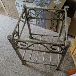End Table (About 2 Ft Tall, Includes Glass Top)