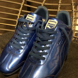 Royal Blue Metallic Puma Roma Ano Sneaker