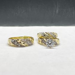 14k solid  Gold  set wedding  ring