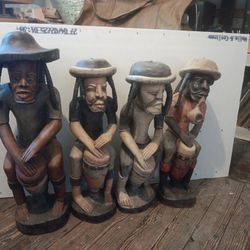 Hand Carved Jamaican Guys 