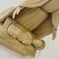 Mother Mary BABY JESUS CHRIST Original Vintage Antique Fine Art 1961 Bakelite Composition Icon RARE STAR BRAND Collectible Vintage Statue Manger Displ