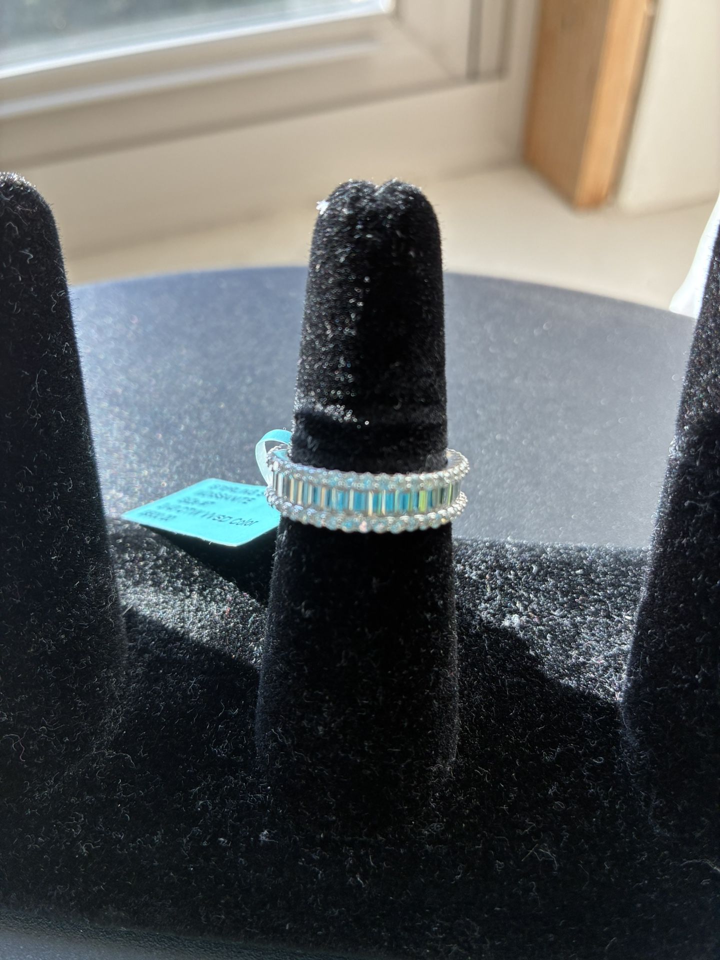 Sterling silver & Moissanite Ring-Size 7