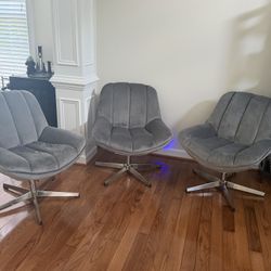 Stylish Gray Swivel Accent Chairs 