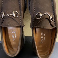 Brown Suede Gucci Loafer