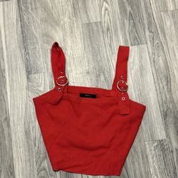 Red crop tank top size Large