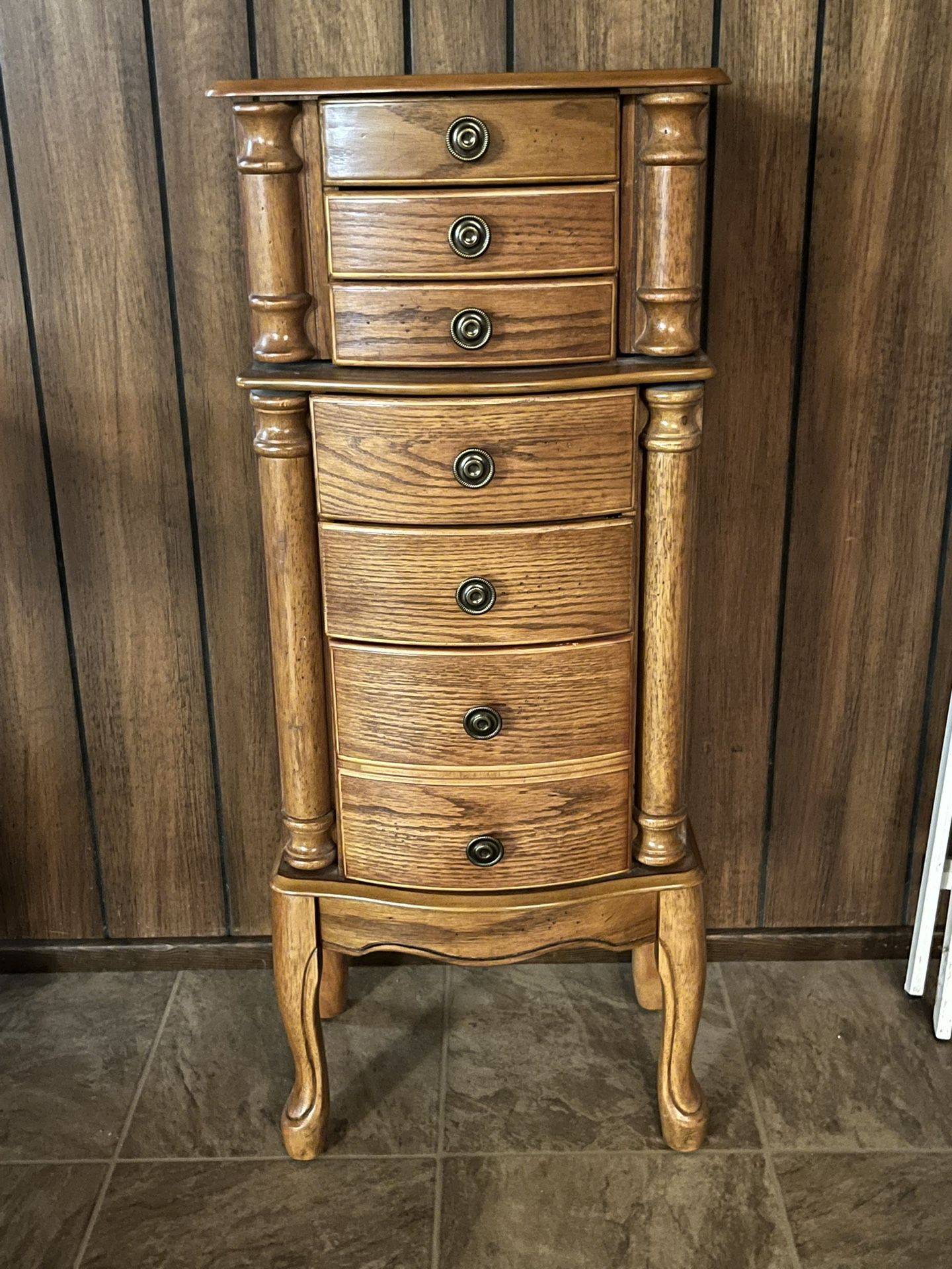 Jewelry Stand With Drawers And Mirror