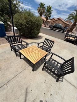 Outdoor Patio Set – 3 Chairs & Table