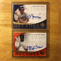 2005 Upper Deck Ultimate Signature Edition Baseball Cards of ( Maury Wills & Monte Irvin)
