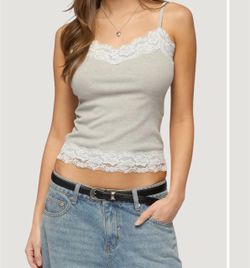 EDIKTED  Vieve Contrast Lacey Tank Top