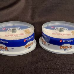 Set of 2-25pk Verbatim DVD-R 4.7GB 16x Speed