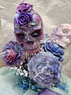 1/2 Dozen Skull Candle ROSE Bouquets! Perfect For Events Or Weddings. 