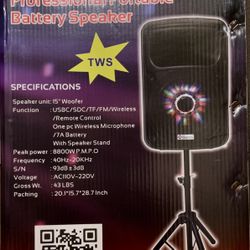 15 Inch Portable Bluetooth Speaker New $185 