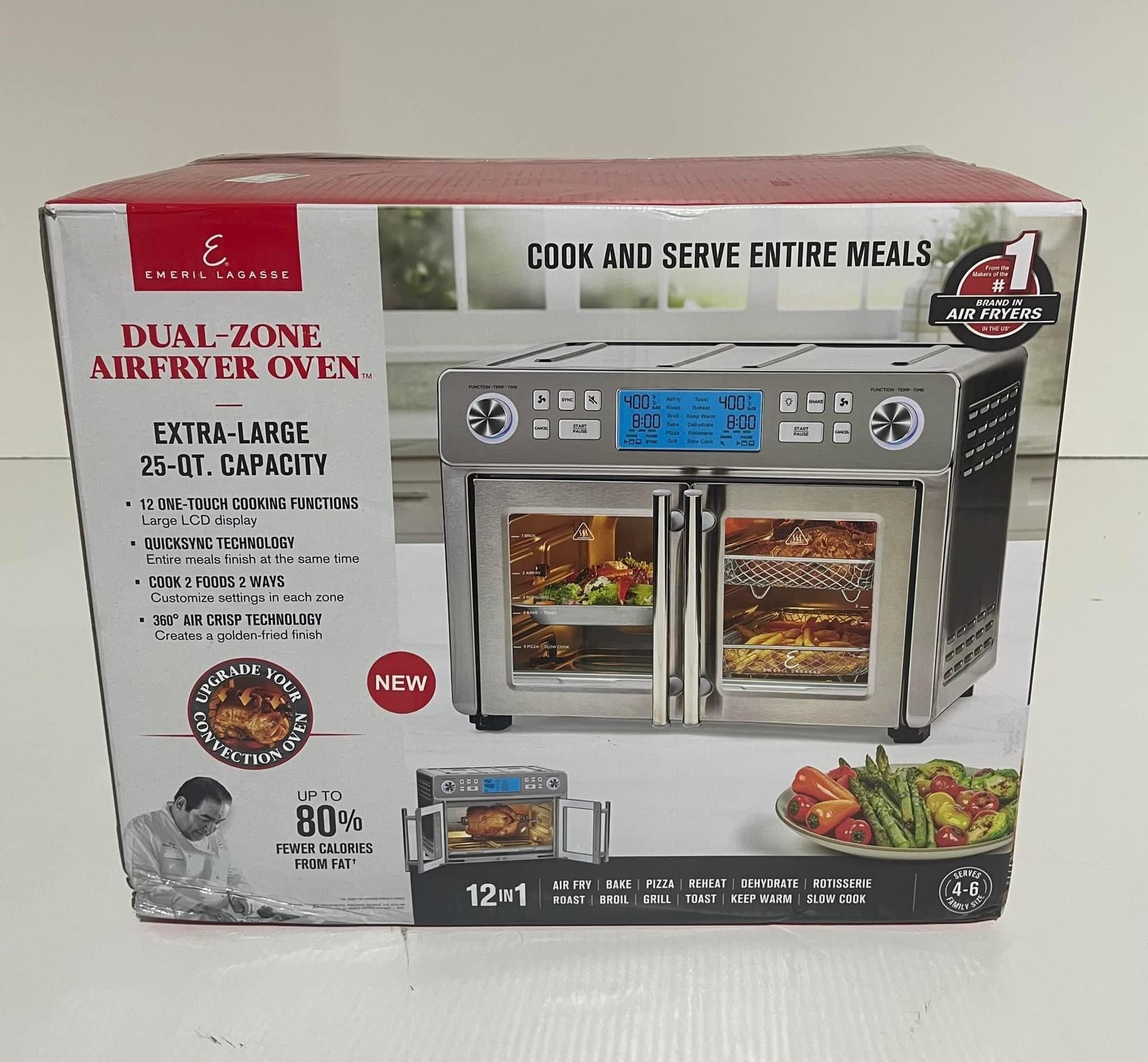 Emeril Lagasse DZEL24-02 Dual Zone Airfryer Oven 25Qt 12 in 1 New Open Box