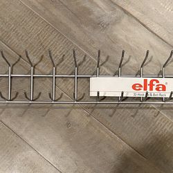 Elfa Classic 32-Hook Tie & Belt Rack Platinum 