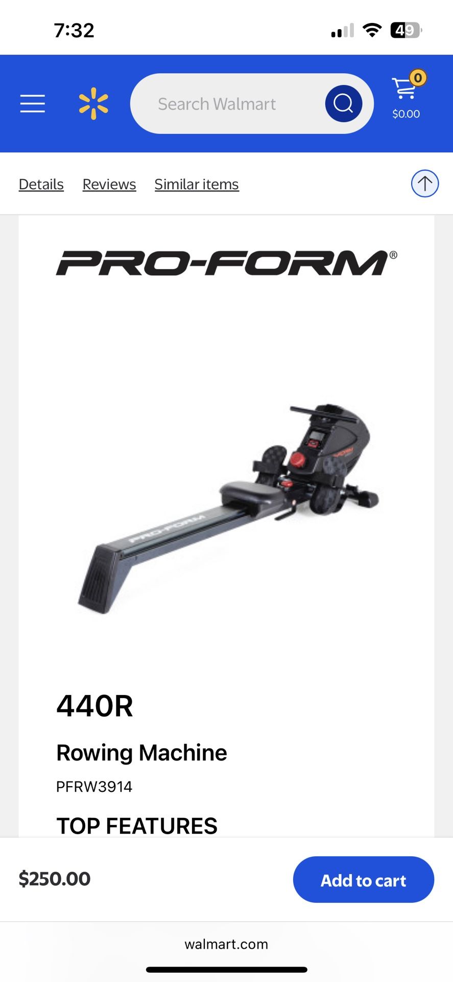 PRO- FORM 440R Rowing Machine PFRW3914