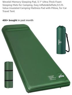 NEW MEMORY FOAM SLEEPING PAD 3.1" ULTRA THICK FOAM