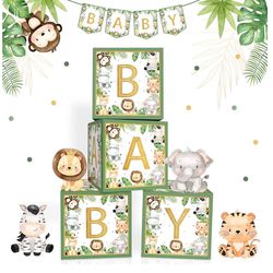 Safari Jungle Baby Shower Decorations Baby Boxes with Letters