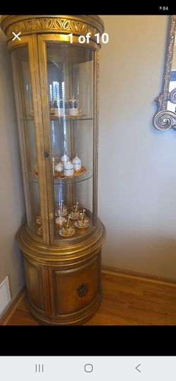 Gold Vintage China Cabinet