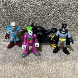 Imaginext lot of 3 figures DC Comics Batman motorcycle Joker Mr Freeze