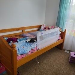 Two-Level Solid Wood Kids Bed - Excellent Condition