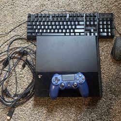 PS4 with games/dual shock controller and nearly new keyboard. All wires also included.