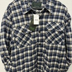 Jachs New York Sherpa Lined Blue Flannel Jacket Size 2XL *NWT*