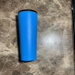 16 Oz  Blue Stainless Steel Starbucks  Cold Tumbler