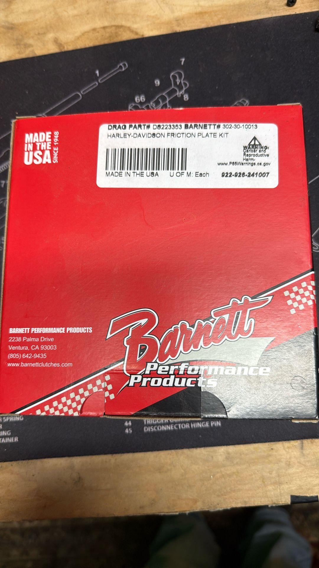 Barnett Clutch Plate For A $hitload of Harley Models (see description.)