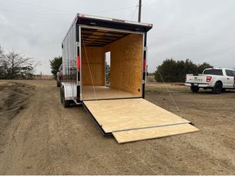 All new Enclosed cargo, box, toy hauler trailer 7x14 black