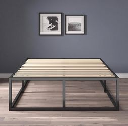 Zinus OLB-MBBF-14K Joseph Modern Studio 14 Inch Platforma Bed Frame / Mattress Foundation / Boxspring Optional / Wood slat support, King, Black