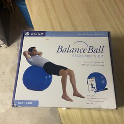 Large Balance ball Gaiam for 6' to 6'3" 75cm with DVD and pump kit-$15