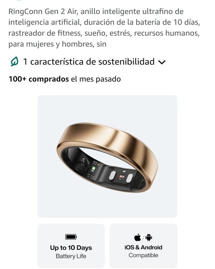 RingConn Gen Air, Ultra Thin AI Smart Ring, 10 Day Battery Life